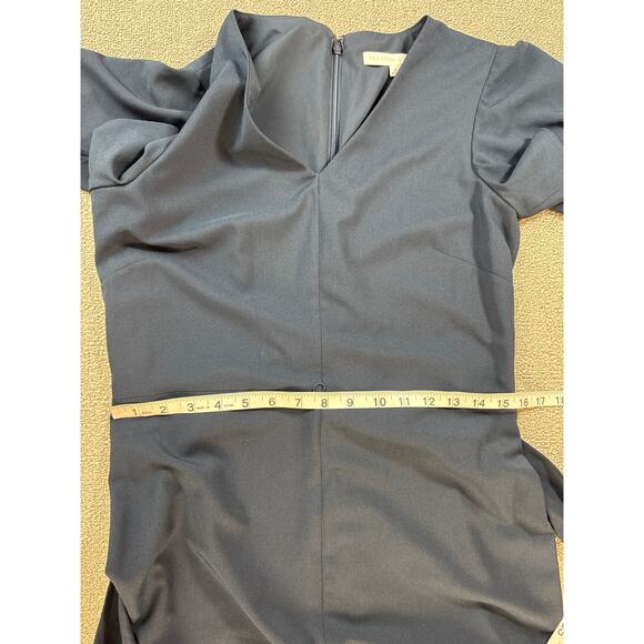 Preston & York Jumpsuit Kayla Tie Belt Classic Cocktail Evening Navy Blue Size 6 - Picture 6 of 10